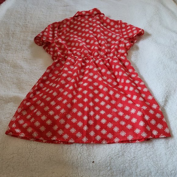 Charlotte Russe Top Floral Red Polka Dot Button Tunic Shirt Vintage Retr… - Picture 12 of 13